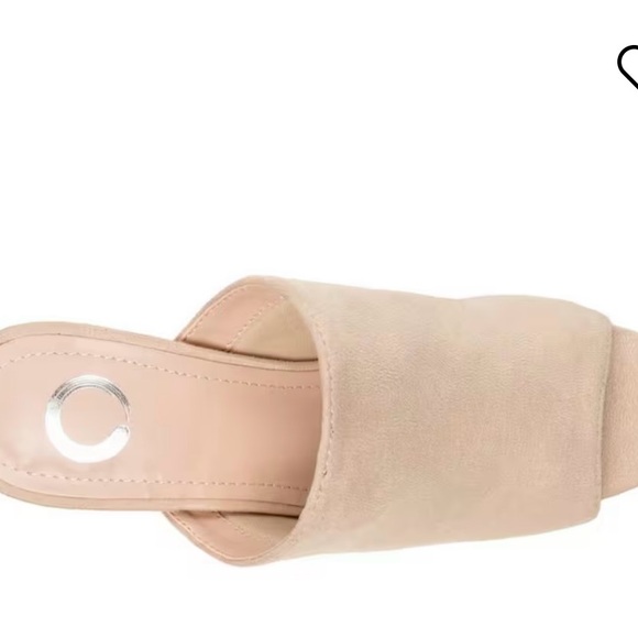 Journee Block Sandals in Tan Suede. Sz 7 1/2 - Picture 3 of 6